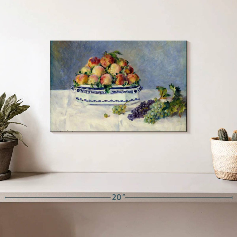 Yarlin Still Life With Peaches And Grapes, 8" H x 12" W