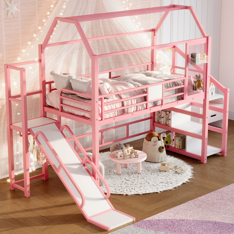 Lit mezzanine Jorin Modern, Lit simple, Rose