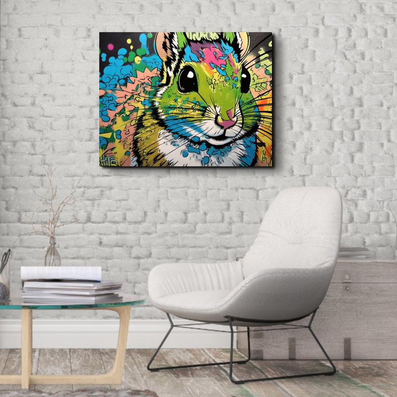 "Chipmonk Graffitianimals" sur toile, H 26 po x l 32 po