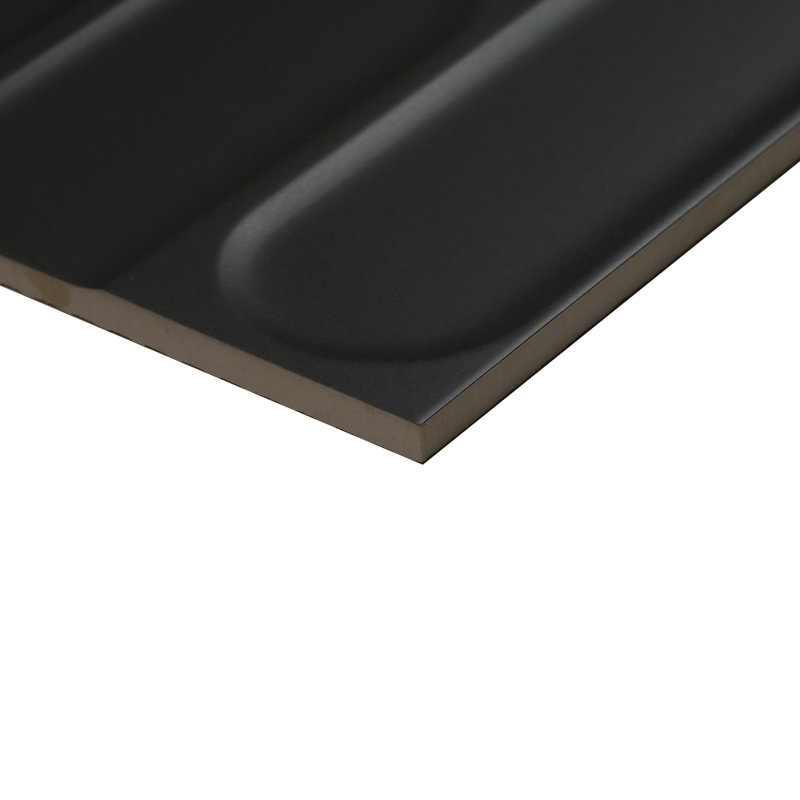 Biscotti  12" x 24" Fishscale 3D Italian Wall Tile, Pece Black