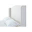 Grand lit avec tête de lit à oreilles - attrait minimaliste, revêtement en chenille, structure en métal, sans sommier, attrayante chambre de 54 po de hauteur, rembourré,-124321347