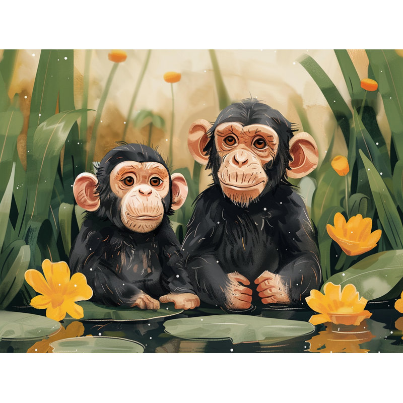 Two Chimpanzees Primate Comforter, Twin Comforter