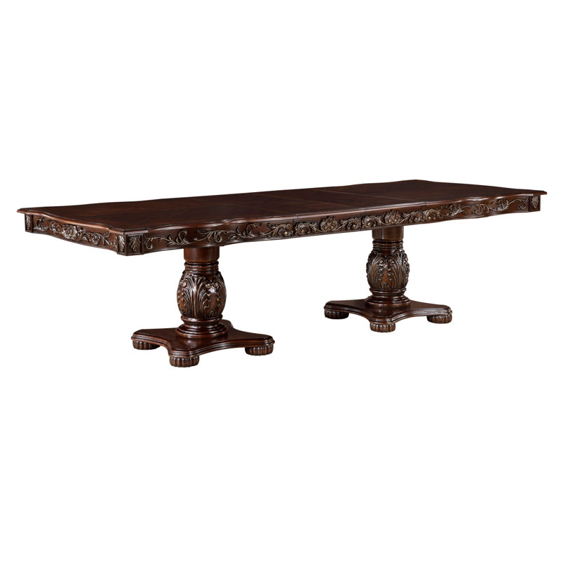 Table de salle à manger traditionnelle avec rallonge en cerisier