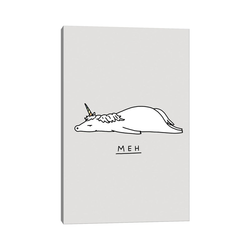 Moody Animals Unicorn by Lim Heng Swee - Wrapped Canvas Print, 20.32 cm H x 30.48 cm W