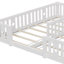 Solid Wood Montessori Floor Bed With Star Guardrails, For Two 90X200cm European Single Beds, Twin Kids Playpen Bed-1043616444-1043551373