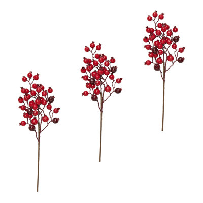 17" Artificial Red Berries Holiday Spray