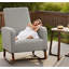 Chaise berçante en bois, fauteuil rembourré