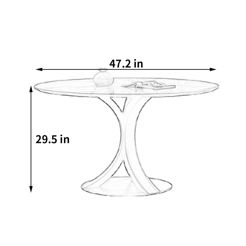 Medieval style simple dining table, 29.5"H x 47.2"L x 47.2"W