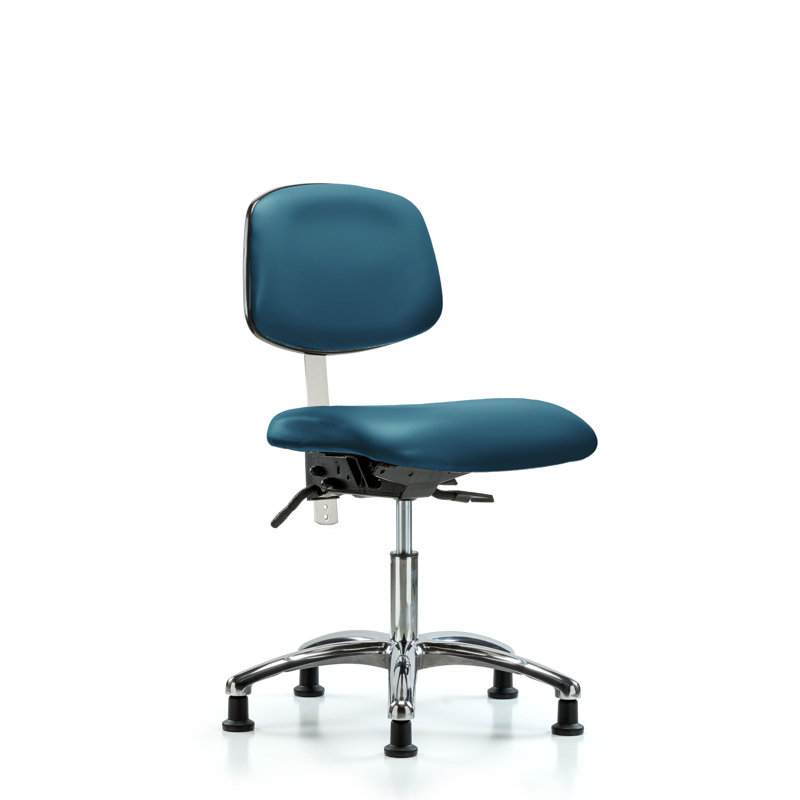 Chaise de travail en vinyle Kyoka, Bleu marine
