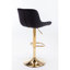 Repose-pieds chromé et base pivotante en velours à hauteur réglable et tabouret de bar simple doré, ensemble de 2, noir-362804692