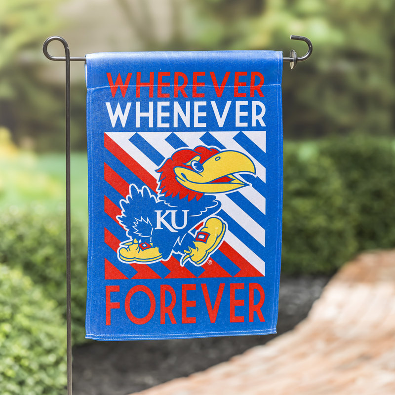 Drapeau de jardin en polyester 18 x 12,5 po University of Kansas