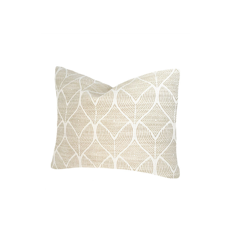 Beige Rectangular Acrylic Lumbar Outdoor Pillow