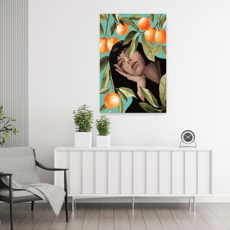 Art mural contemporain abstrait Tangerine Dream, H 36 po x l 24 po