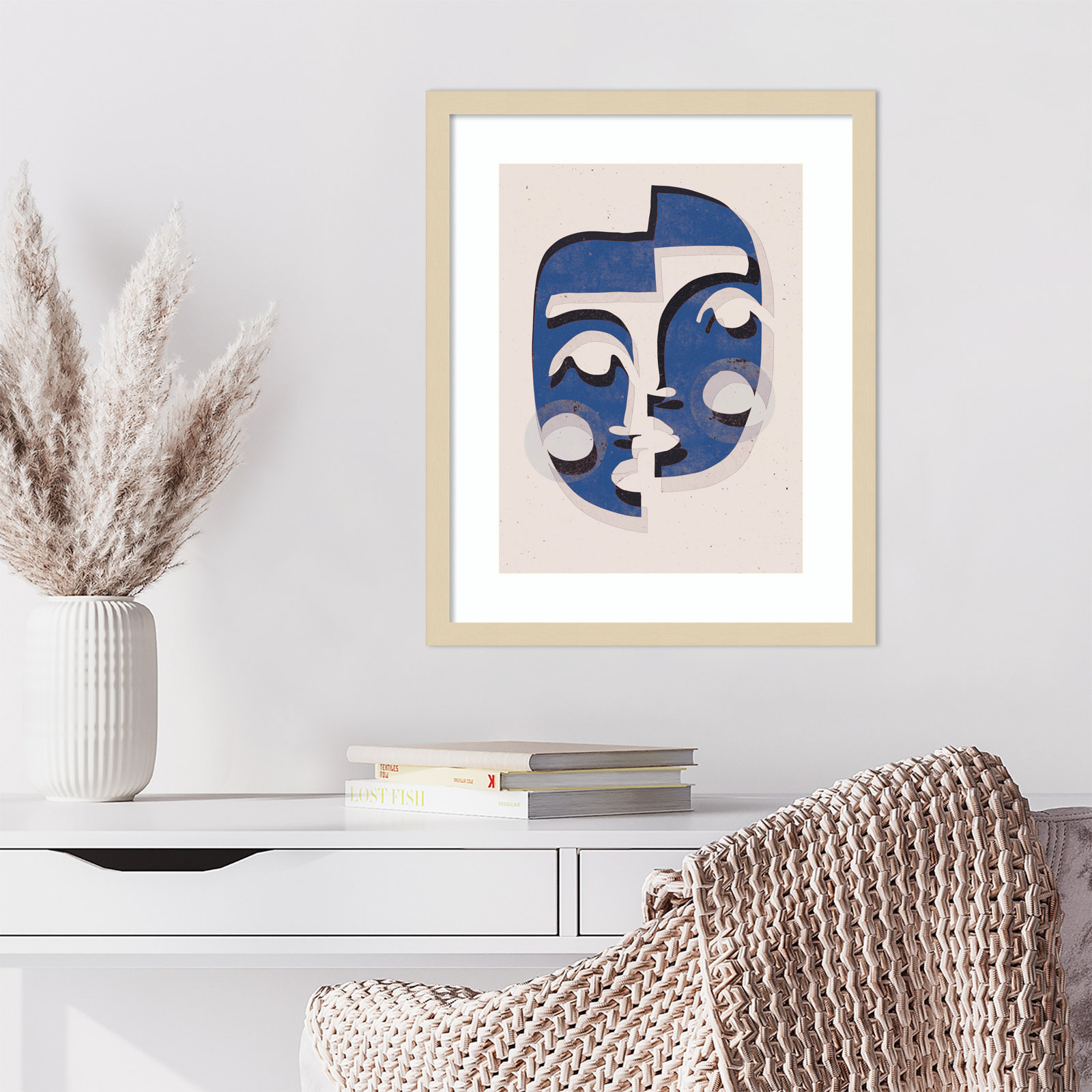 Galya "The Blue Mask" Print by Treechild, Brown, 21" H x 17" W