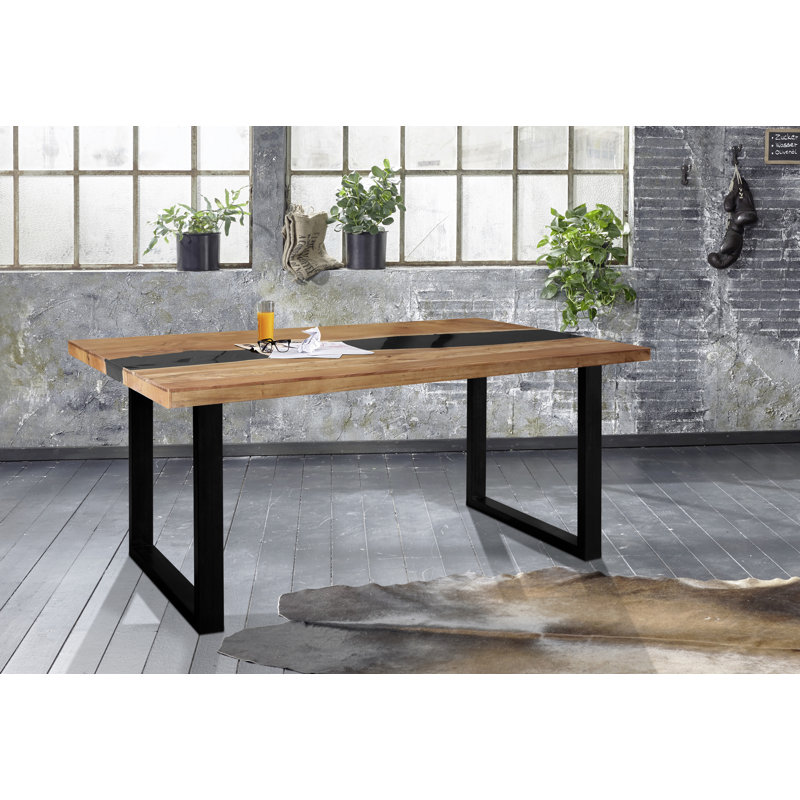 Marjory Acacia Metal Base Dining Table