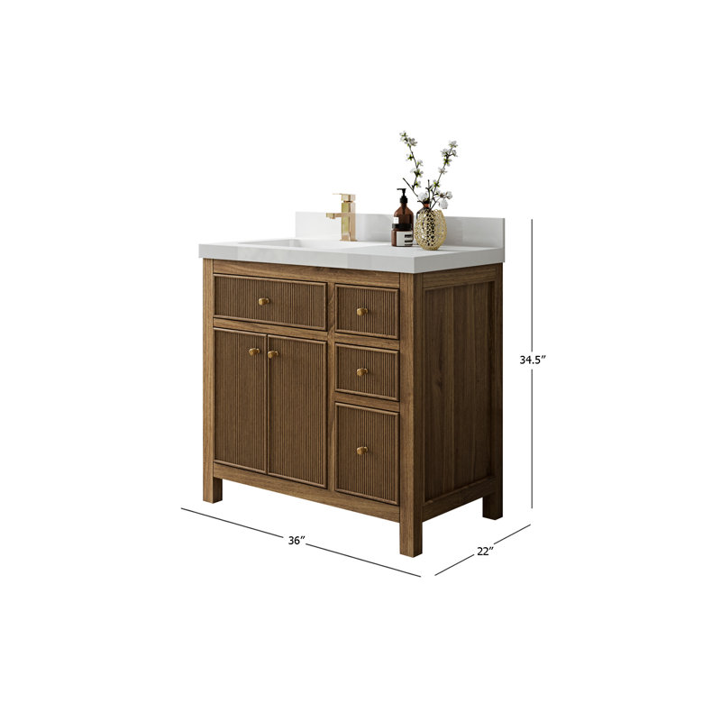 36'' Single Bathroom Vanity with Quartz Top