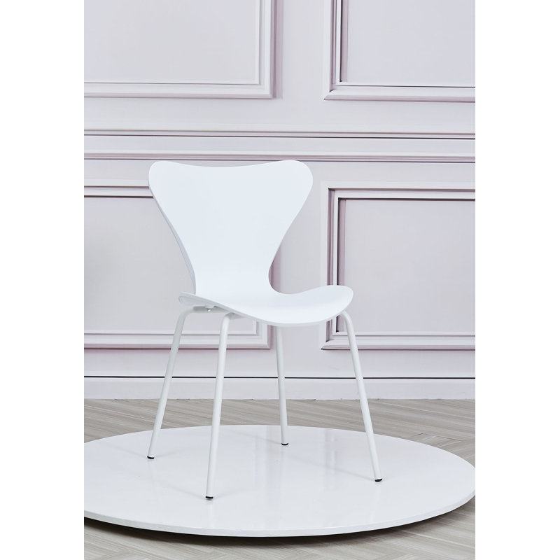 2 Callula Plastick Stackable Dining Chair, White