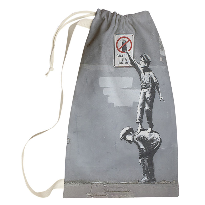 Fabric Laundry Bag with Handles, Small (29" H x 18" W x 1" D)