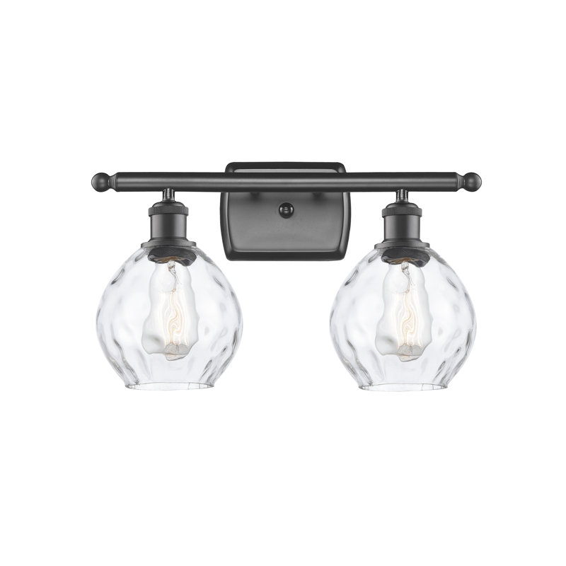 Éclairage pour salle de bain 2 lumières Pomeroy, Transparent, Ampoule DEL 6 watts Vinage, Bronze huilé