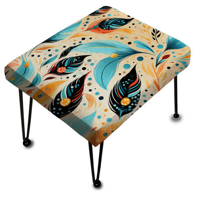 Plume éclectique jaune et bleue Boho