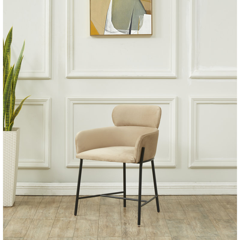 Tighe 19.3'' H Upholstered Armchair, Black, Light Brown