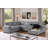 Eugene 4 Piece Upholstered Corduroy Sleeper Sectional Sofa With Storage Chaise-1600042118