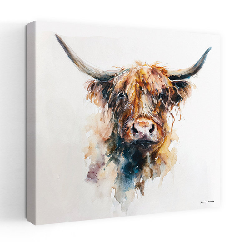 Vache avec une frange, art contemporain abstrait, 24" H x 24" W