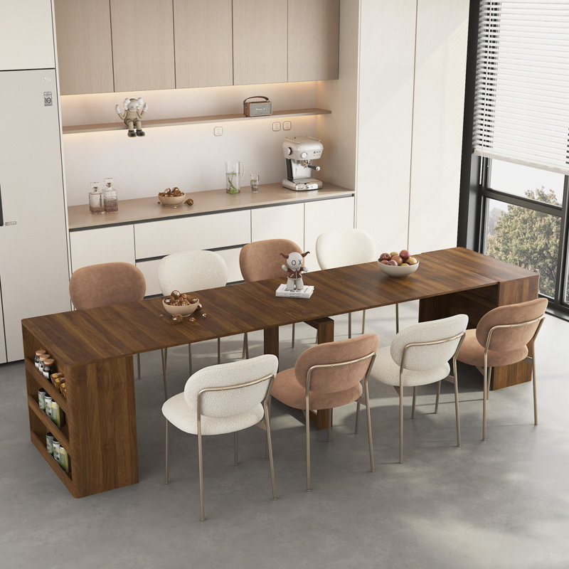 Extendable Foldable Dining Room Table, Wood