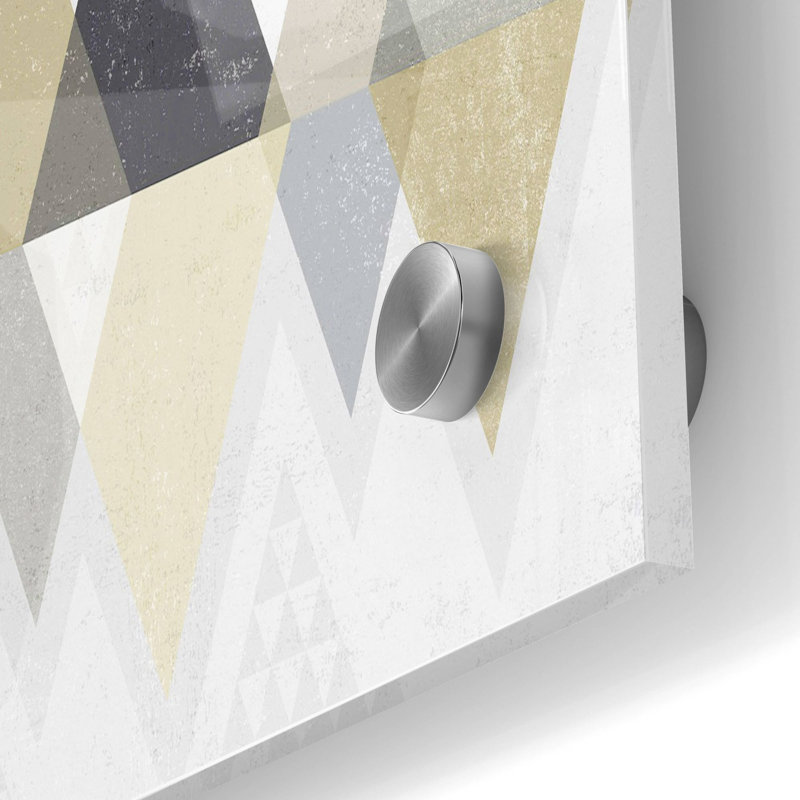 «Mod Triangles II Archroma» par Michael Mullan, art mural en verre acrylique, H 24 po x l 36 po x P 0,2 po