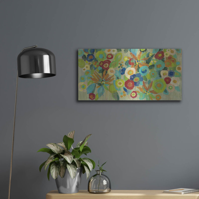 Art mural en métal luxueux «Flower Market I» par Silvia Vassileva, 24 po x 12 po, H 12 po x l 24 po