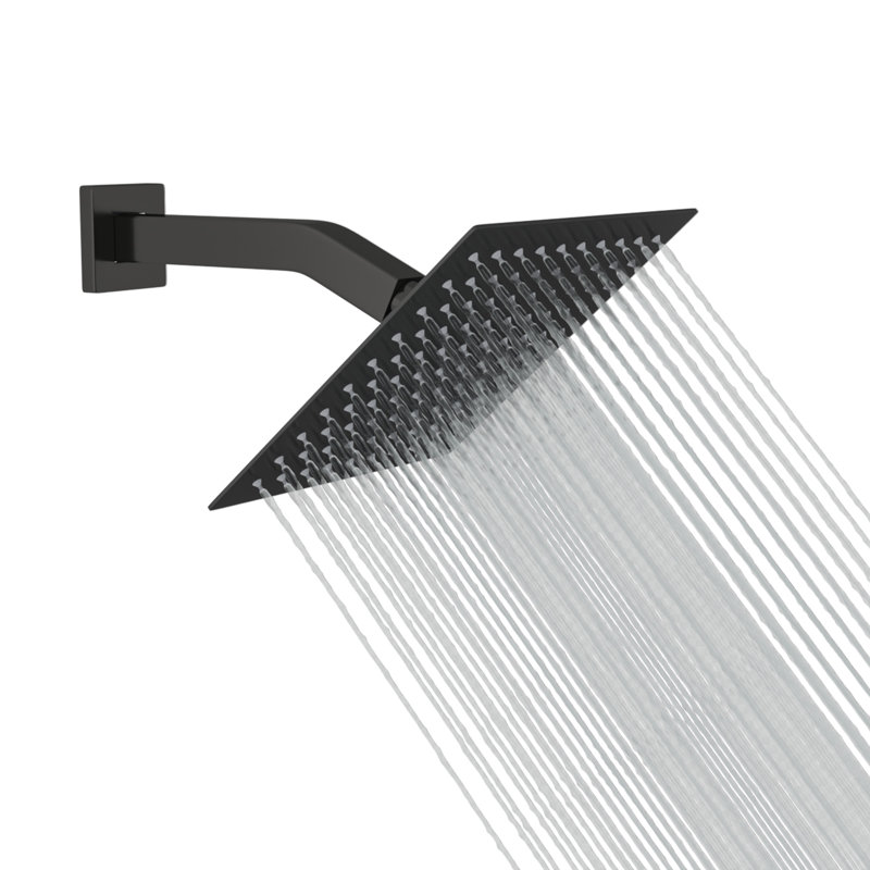 8 Inch Rain Shower Head 2.5 GPM High Flow Square Stainless Steel Rainfall Shower Head High Pressure Design, Oil Rubbed Bronze