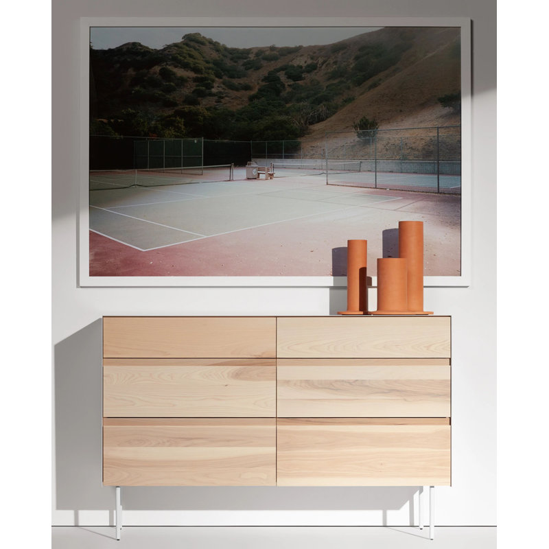 Clad 6 - Drawer Dresser, White/Hickory