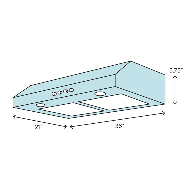 Hotte de cuisinière sans conduit de 36 po, 350 pi3 / hm, Blanc