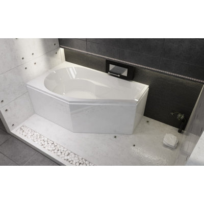 1750mm x 135mm Corner Soaking Acrylic Bathtub