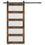 Porte de grange coulissante en verre givré de 84 po avec quincaillerie, portes intérieures de ferme avec poignée et serrure Compatible Products-100531573