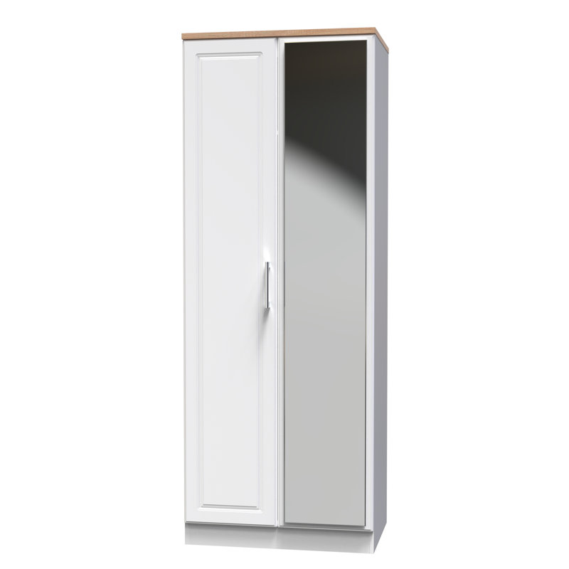 Aalysia Manufactured Wood Wardrobe, White Ash/Modern Oak