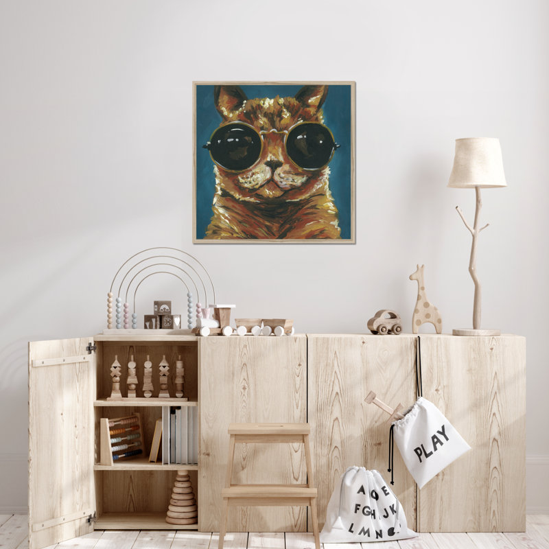 Dapper Animal I by Jennifer Rutledge - Painting, Natural Wood Framed Paper Print, 95cm H x 95cm W