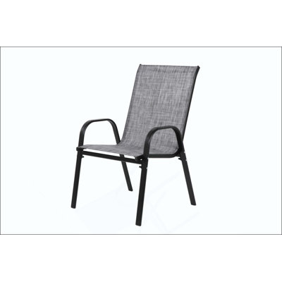 6 Piece Patio Chairs, Outdoor Camping Chairs With Breathable Textilene Fabric, Set Of 2 Garden Chairs With Armrest High Backrest For Garden Patio Pool Beach Yard Space Saving
