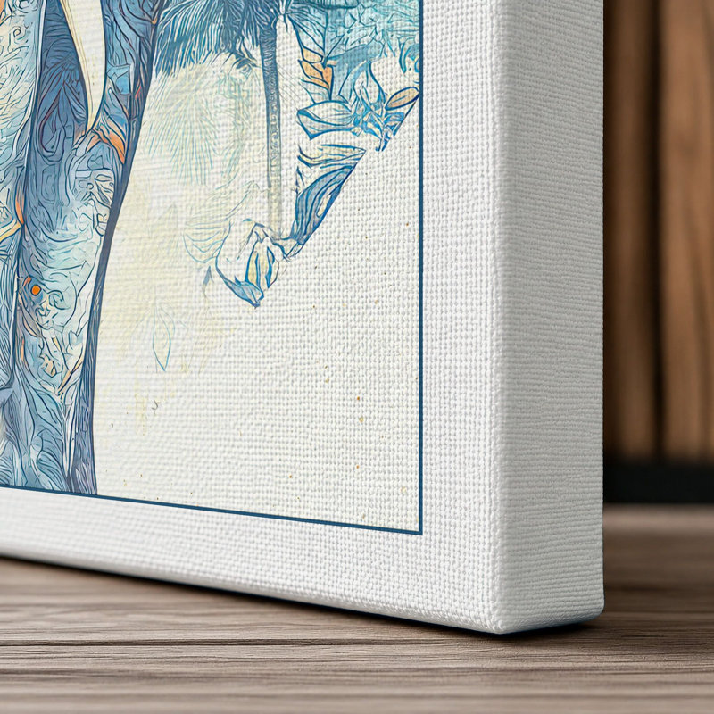 Elephant Under Golden Sun Tropical - Print, 24x16 - 61.0 x 40.6 cm, White Border