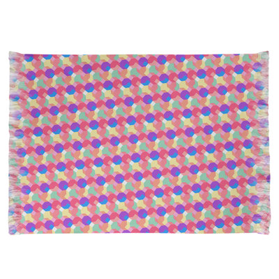 Mauve/jaune Tapis décoratif octogones