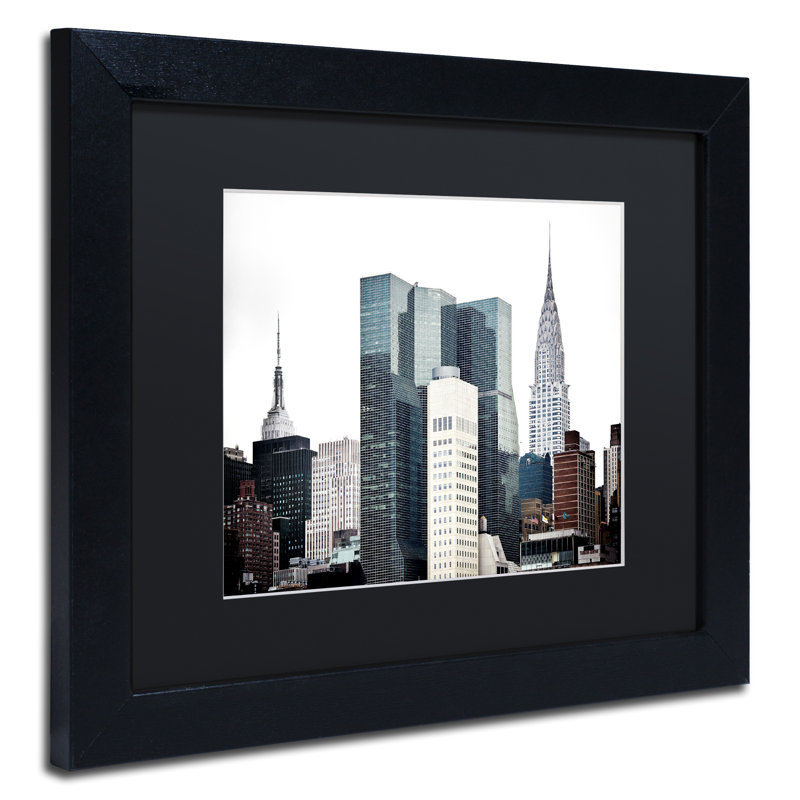 « new york architecture » par philippe hugonnard,, photographie encadrée sur toile, H 11 po x l 14 po x P 0,5 po, Noir mat