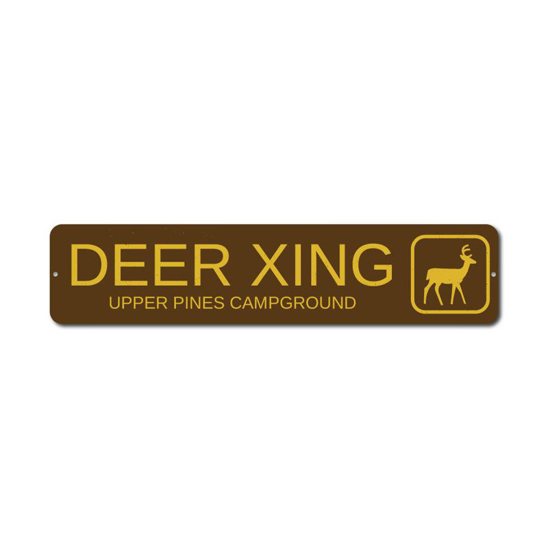 Panneau en aluminium personnalisé Deer Crossing Trail, H 6 po x l 24 po x P 0,063 po