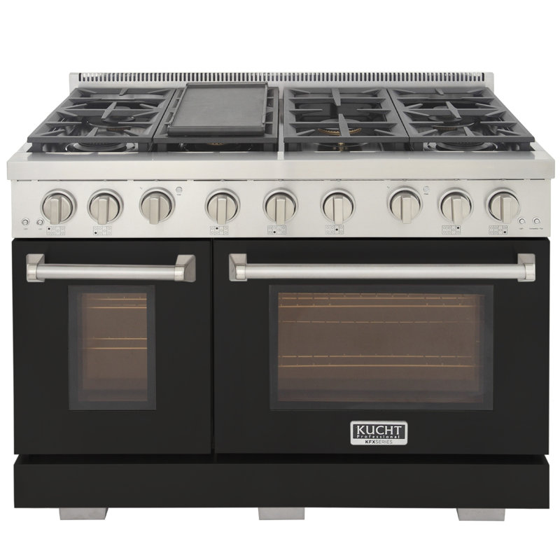 Kucht 48'' W Free Standing Range, Natural Gas, Black