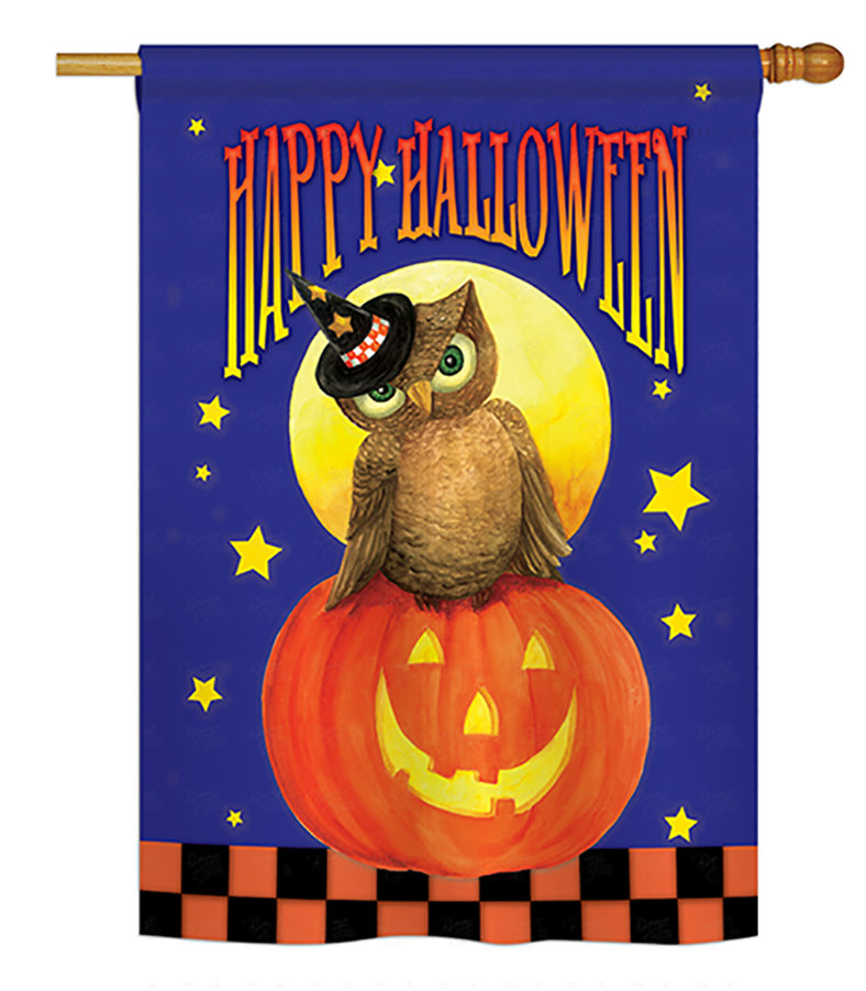 Double Sided 40'' H x 28'' W Polyester Halloween House Flag Breeze Decor