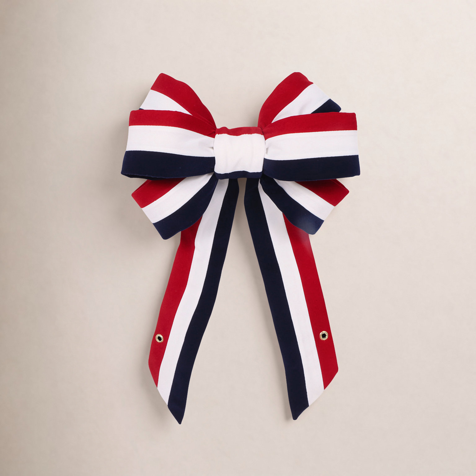Piercy 28" Velvet Bow, Red/White/Black
