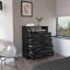 Commode 4 tiroirs Pérou, plateau supérieur, 1 tablette ouverte - noir-2064126919
