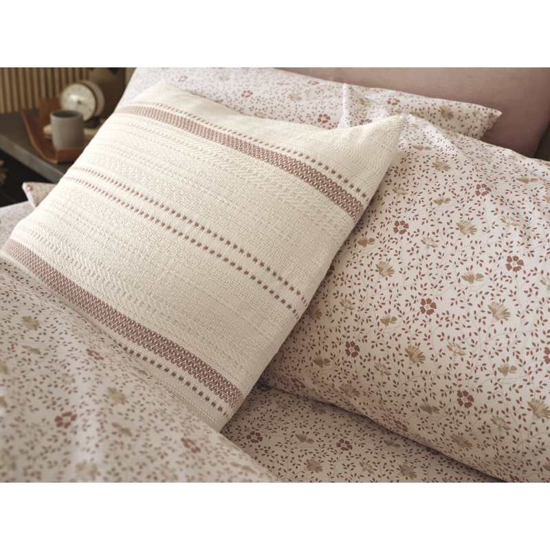 Organic Print Percale Floral Sheet Set, Full, Praline Meadow