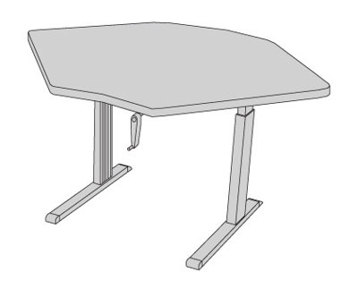 Equity Trapezoid Height Adjustable 59'' L Training Table