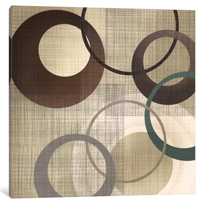« cerceaus » n pi loops ii», reproduction d’impression sur toile tendue, Papier d'art encadré noir, Blanc