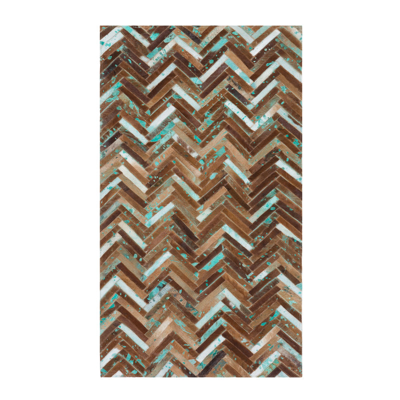 Leather Hand Woven Area Rug, Rectangle 80 x 150cm